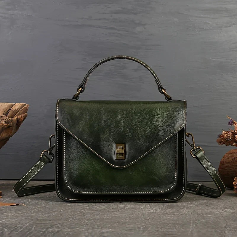 Retro-Umhängetasche „Mailman“ aus echtem Leder für Damen