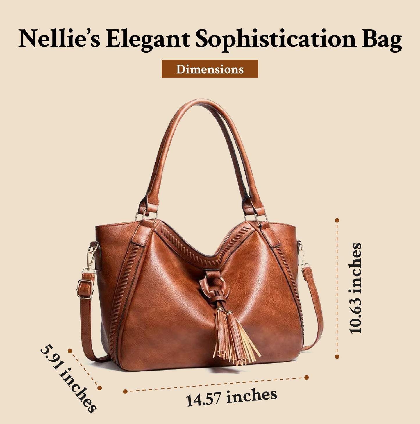 Nellies elegante Raffinesse | Schultertasche aus Leder