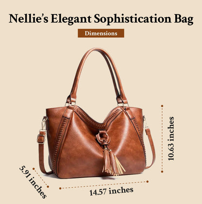Nellies elegante Raffinesse | Schultertasche aus Leder