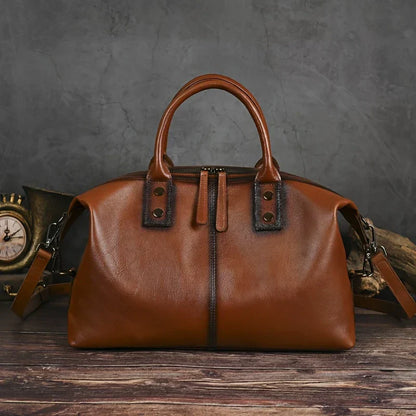 Vintage Echtleder Handtasche für Damen