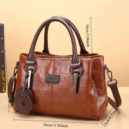 Modische Retro-Boston-Tasche aus echtem Leder