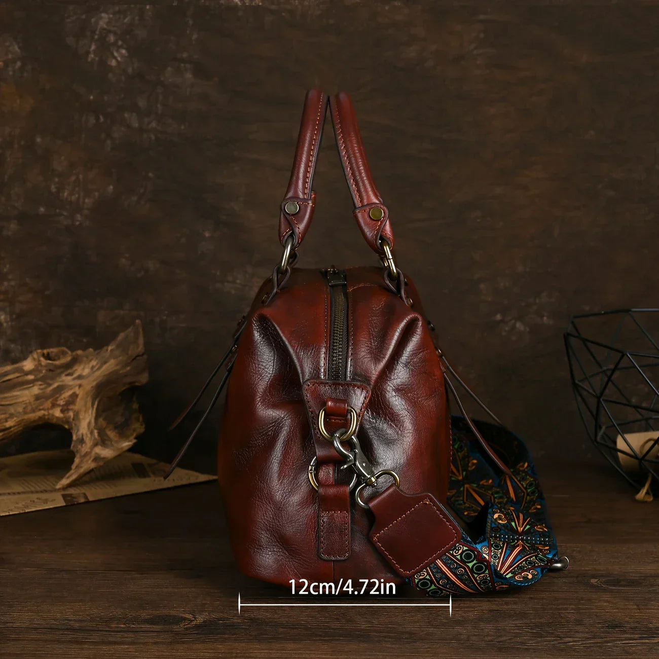 Braune Vintage-Tasche aus Leder