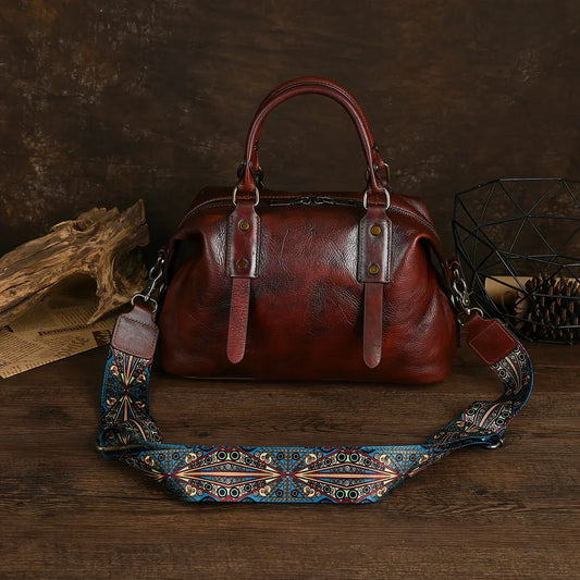 Braune Vintage-Tasche aus Leder