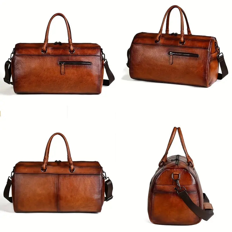 Retro-Umhängetasche aus echtem Leder für Damen